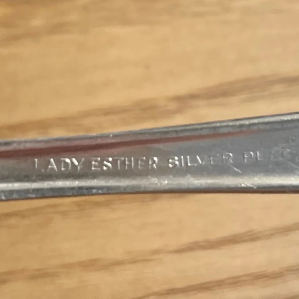 6 Lady Esther Silverplate Flatware Queen Esther by Lunt Dessert Salad Forks 1935
